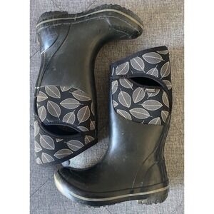 BOGS Plimsoll Leaf Blk Multi Winter Boot 72111 Women's Sz US 7 EU 38